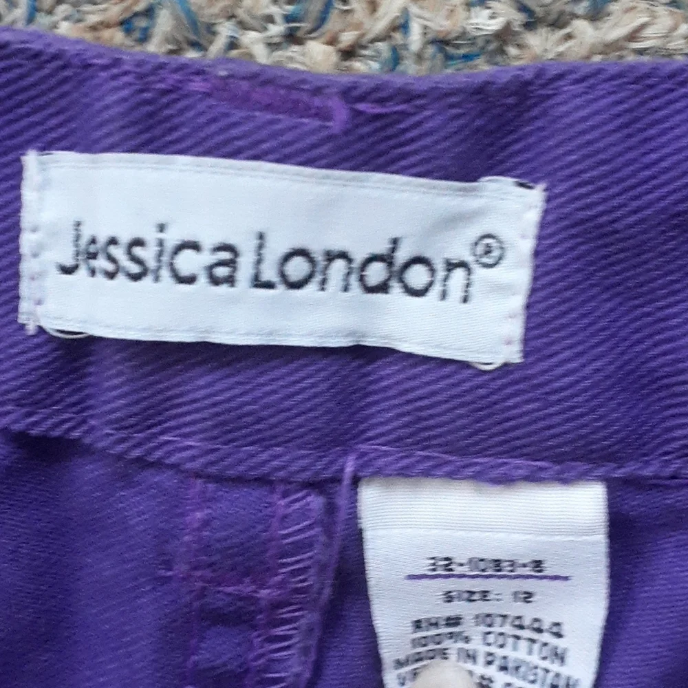 Jessica London Purple Denim Skirt Jacket Set Button Front Midi SIZE 20/12